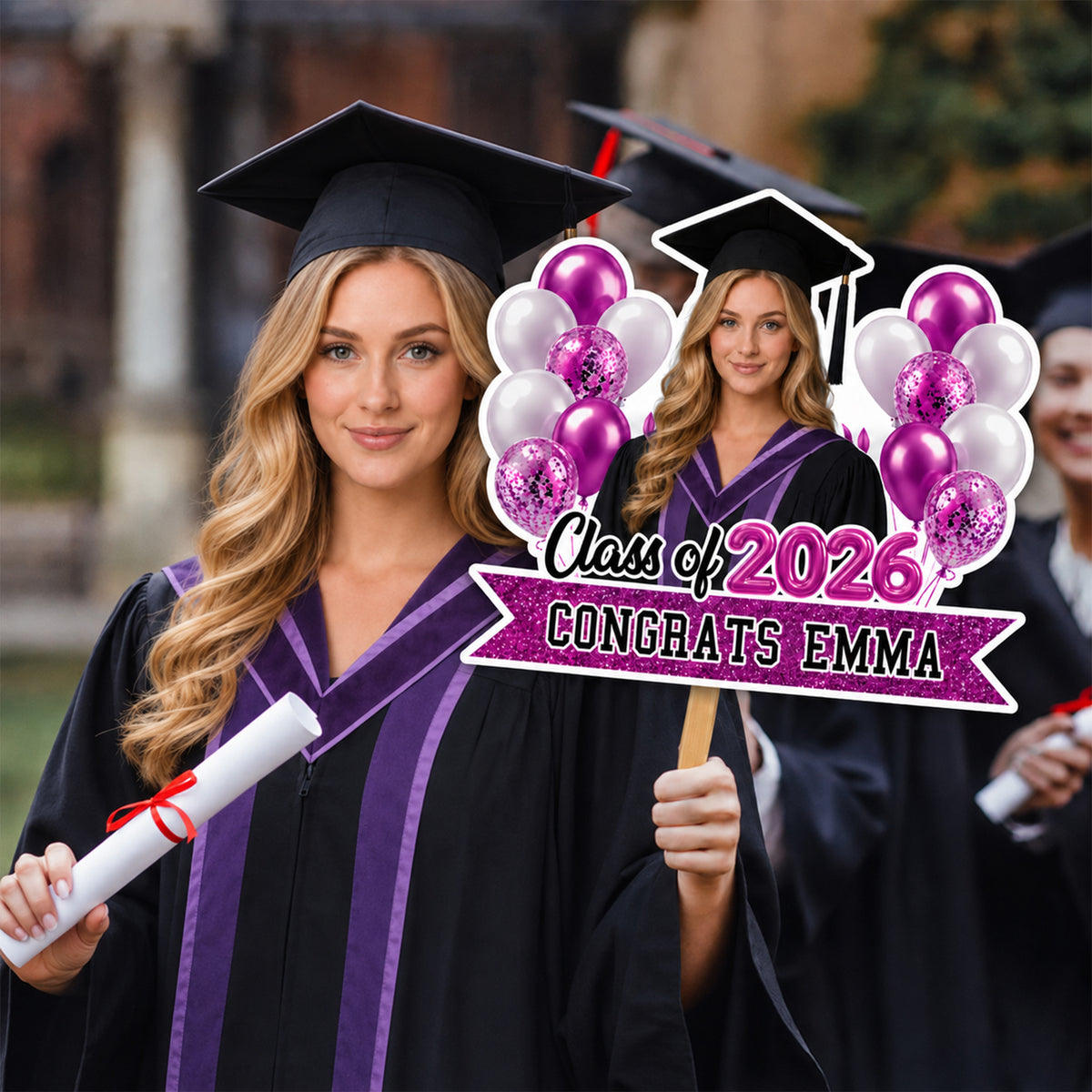 Custom Face Congrats Graduation - Face Fan Grad Gifts