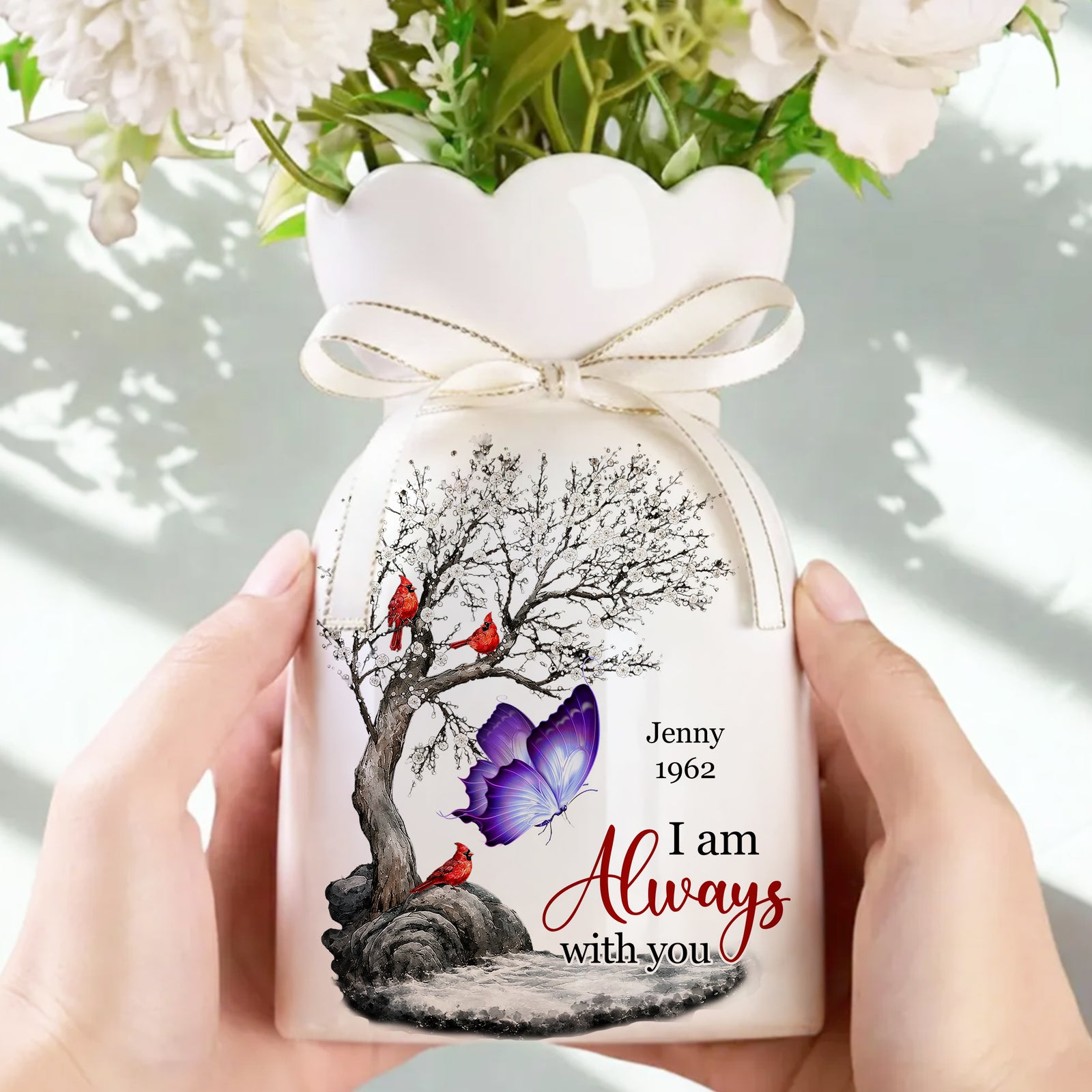 I Am Always With You Memorial - Personalized Bloom Vase - Memorial Gift