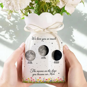 The Days You Became Our Mom Ribbon Tie Flower Vase