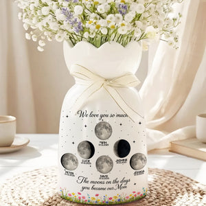 The Days You Became Our Mom Ribbon Tie Flower Vase
