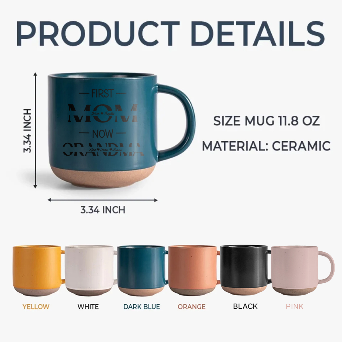 Custom Name First Mom Now Grandma Mother's Day Pottery Mug MKchu_n_PotteryMug_Gecko_5000x_01e24d6e-c74e-4459-a01a-3e384f957fe5.png