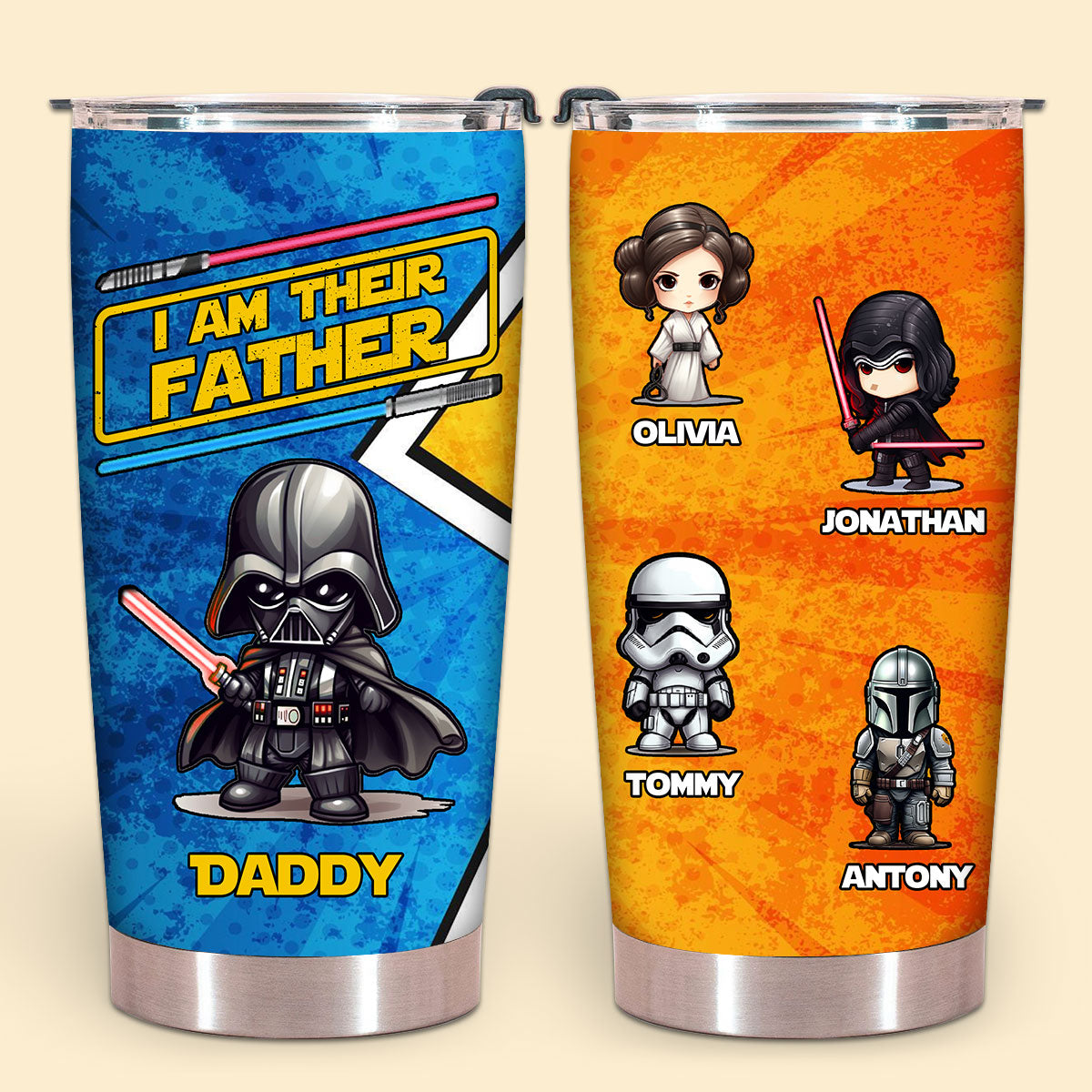 Personalized Tumbler Cups - I Am Their Father - Personalized Tumbler Gift For Dad, Father's Day, Birthday, Anniversary