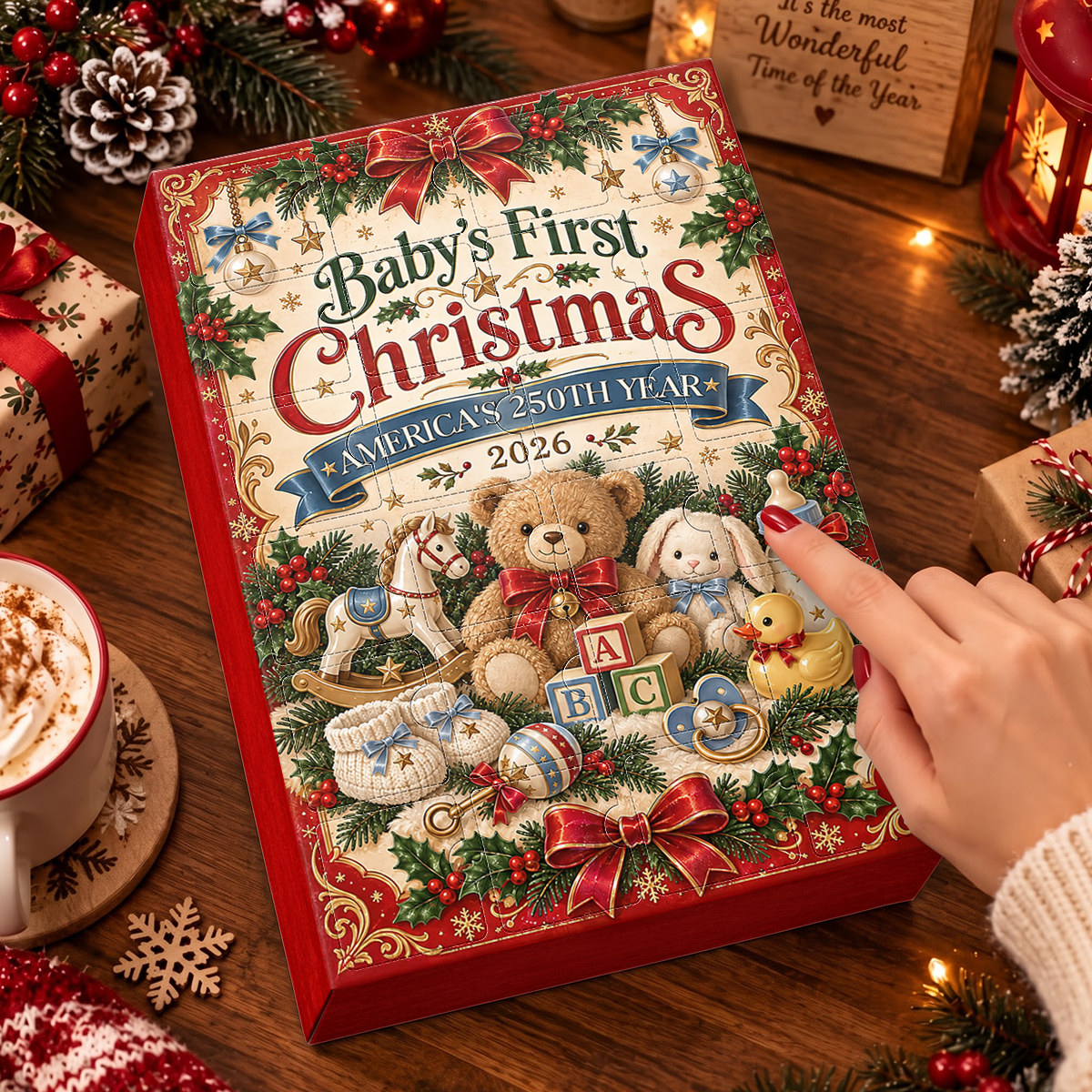 Baby's First Christmas Advent Calendar 2026 - 24 Day Spirits Countdown, Acrylic Charms Blind Box - Gift For Family