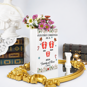Our First Christmas - Personalized Ceramic Book Vase