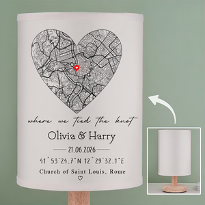 Anniversary Engagement First Date Couple Heart Minimalist Map - Personalized Crystal Candle Holder