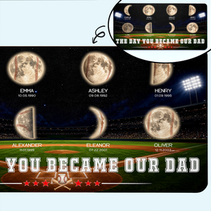 Dad Moon Phase - Personalized Leather Desk Mat