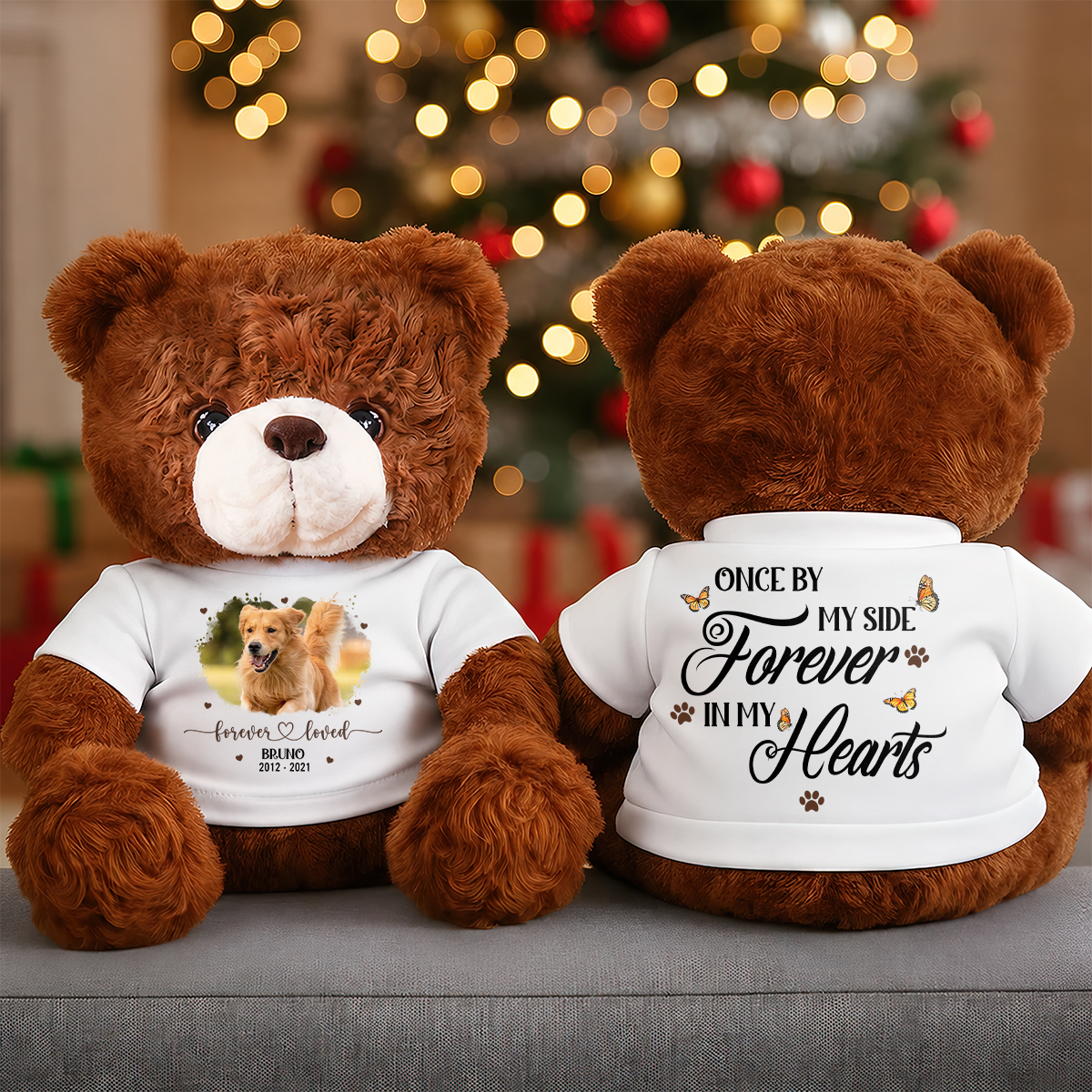 Forever Loved Pet Loss Teddy Bear - Dog Memorial Gift - Personalized Plush Bear