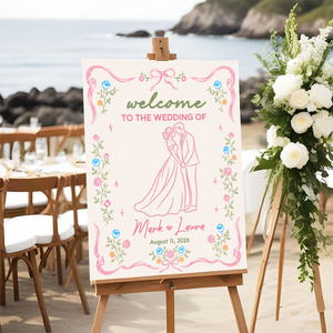 Welcome to Our Wedding Sign - Custom Name and Date Wedding Welcome Sign