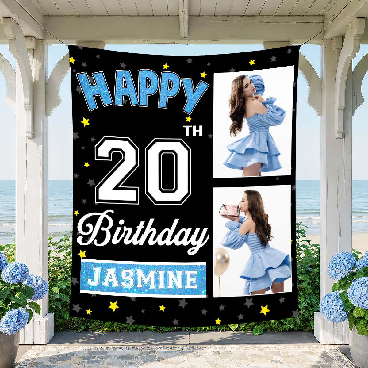 Basic Birthday Party Backdrop - First Birthday Party - Personalized Custom Birthday Party Backdrop