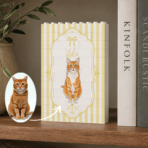 Custom Pet Portrait Watercolor Gift For Dog Lover, Cat Lover - Personalized Brick Block