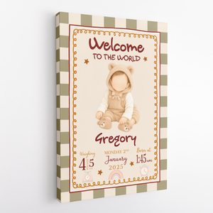 New Baby Personalised Decor Initial Name - Personalized Canvas