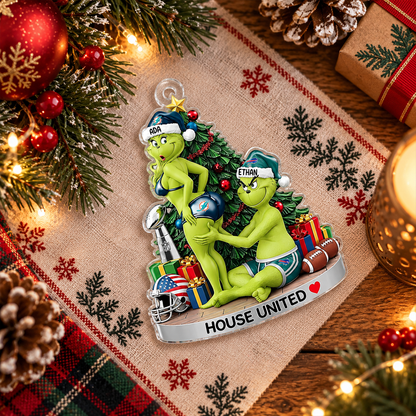 House Divided Football Ornament - Personalized Christmas Gifts For Couple
