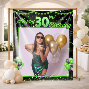 Bubble Happy Birthday Party Backdrop - First Birthday Party - Personalized Custom Birthday Party Backdrop