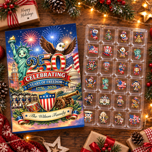 250 USA Chibi Advent Calendar 2026 - 24 Day Spirits Countdown, Acrylic Charms Blind Box - Gift For Family