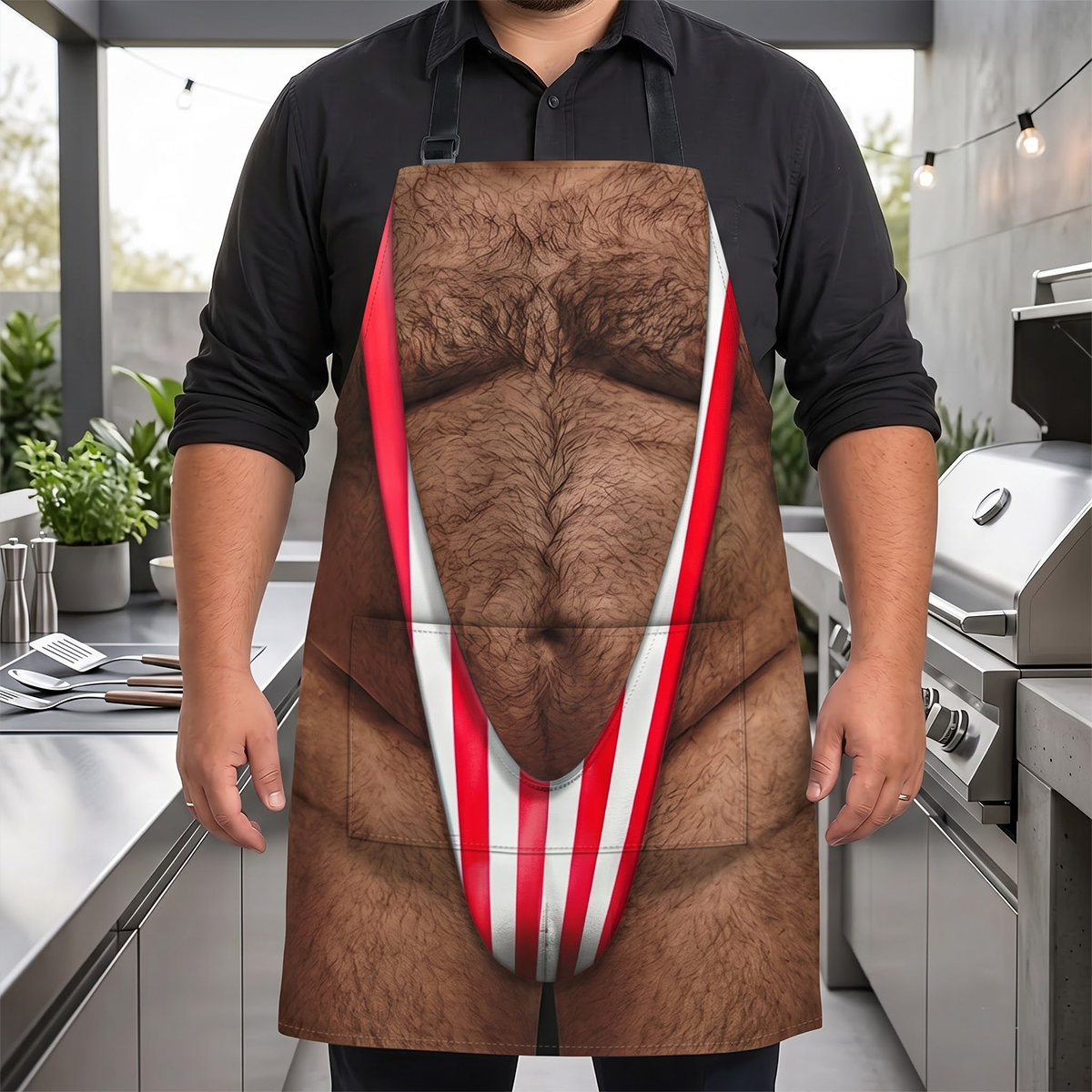Funny 3D Hairy Body BBQ - Personalized Apron