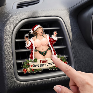 Funny Christmas Drive Safe - Personalized Squishy Acrylic Car Vent Clip