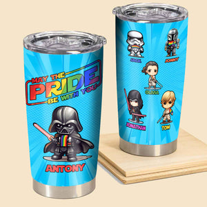 Personalized Tumbler With Name - May The Pride Be With You - Personalized Tumbler for Gay Lesbian Trans Bi - Gift for LGBT Month, Birthday, Anniversary