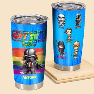 Funny Personalized Tumbler - Come With Us To The Gay Side - Personalized Tumbler for Gay Lesbian Trans Bi - Gift for LGBT Month, Birthday, Anniversary