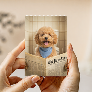 Custom Photo Funny Bathroom Pet Toilet Dog Cat - Personalized Shaped Building Brick Blocks