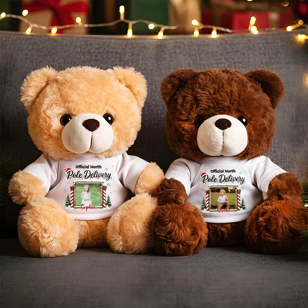 Checked Twice Nice Merry Christmas - Teddy Bear With Personalized Photo Shirt