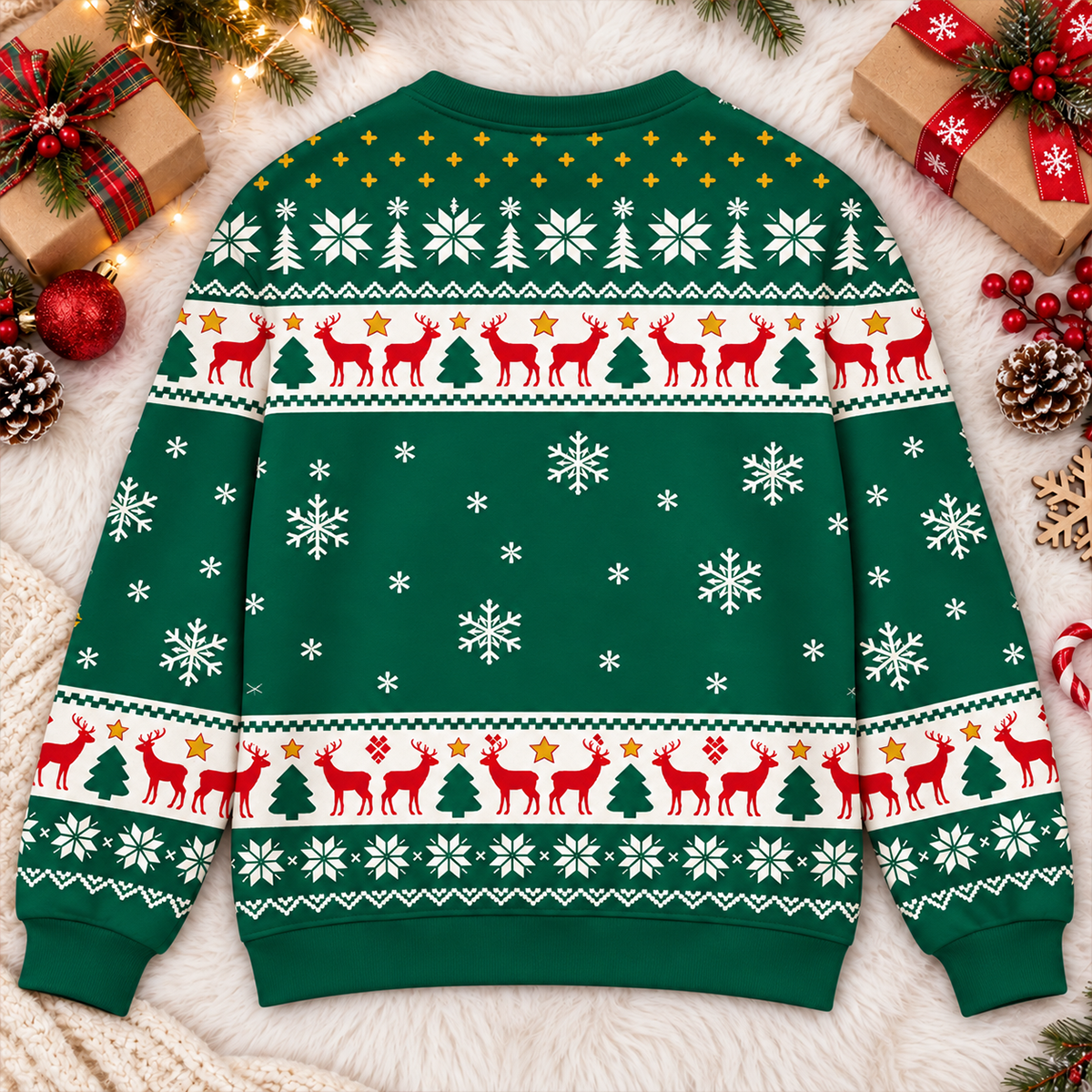 Meowy Catmas To Human Servant - Personalized 3D Sweatshirt - Christmas Gift For Cat Mom, Cat Dad