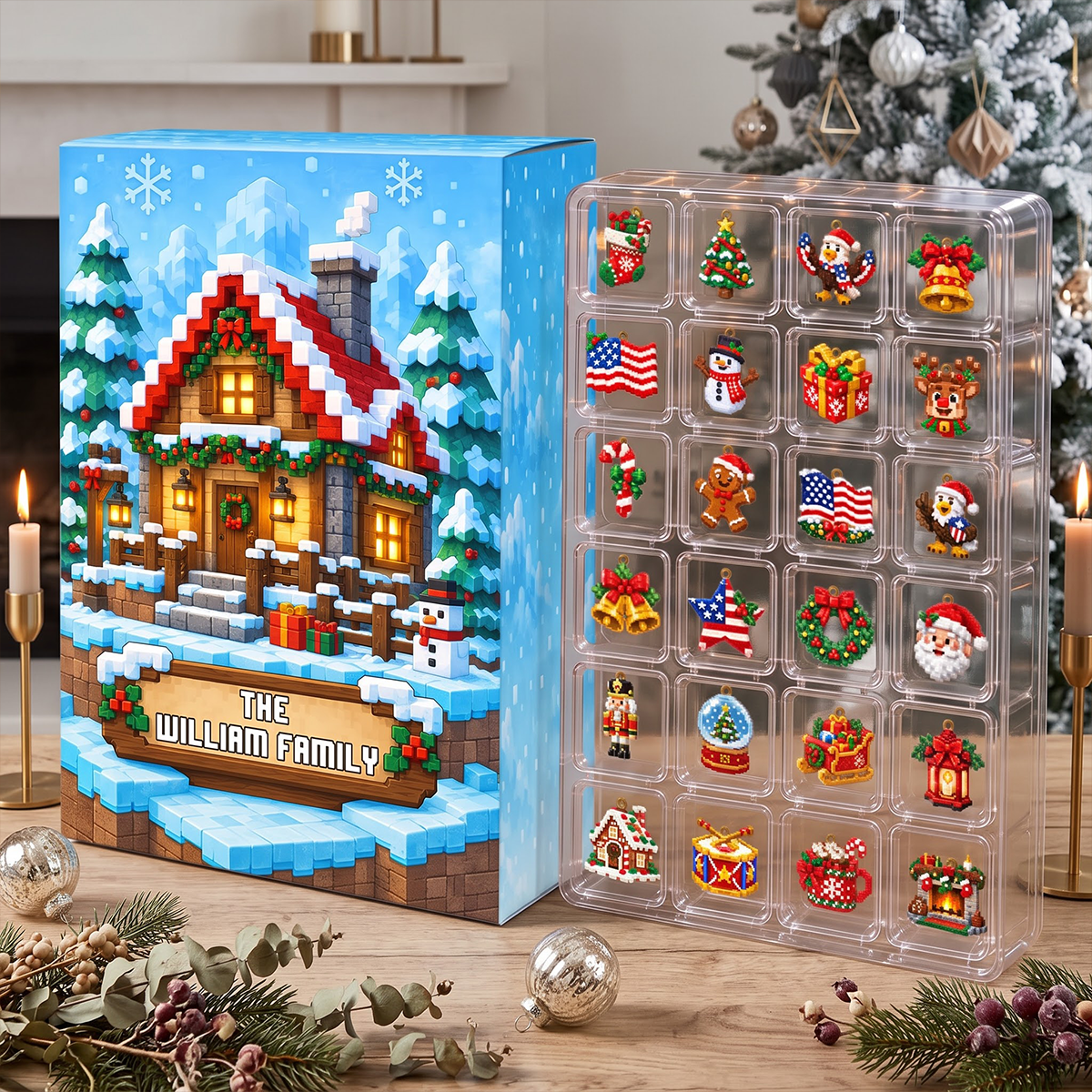 Our Family Chibi Advent Calendar 2026 - 24 Day Spirits Countdown, Acrylic Charms Blind Box - Gift For Family