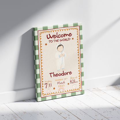 New Baby Personalised Decor Initial Name - Personalized Canvas