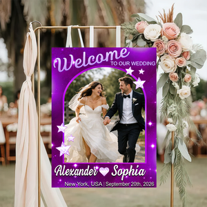 Welcome To Birthday Party Glitter Style - Custom Welcome Sign - Personalized Birthday Sign