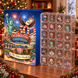 250 USA Chibi Advent Calendar 2026 - 24 Day Spirits Countdown, Acrylic Charms Blind Box - Gift For Family