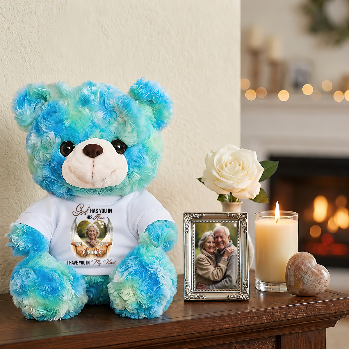 Those We Love Don't Go Away - In My Heart Teddy Bear - Memorial Gift - Personalized Plush Bear