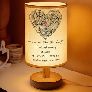 Anniversary Engagement First Date Couple Heart Minimalist Map - Personalized Crystal Candle Holder