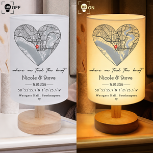 Anniversary Engagement First Date Couple Heart Minimalist Map - Personalized Crystal Candle Holder