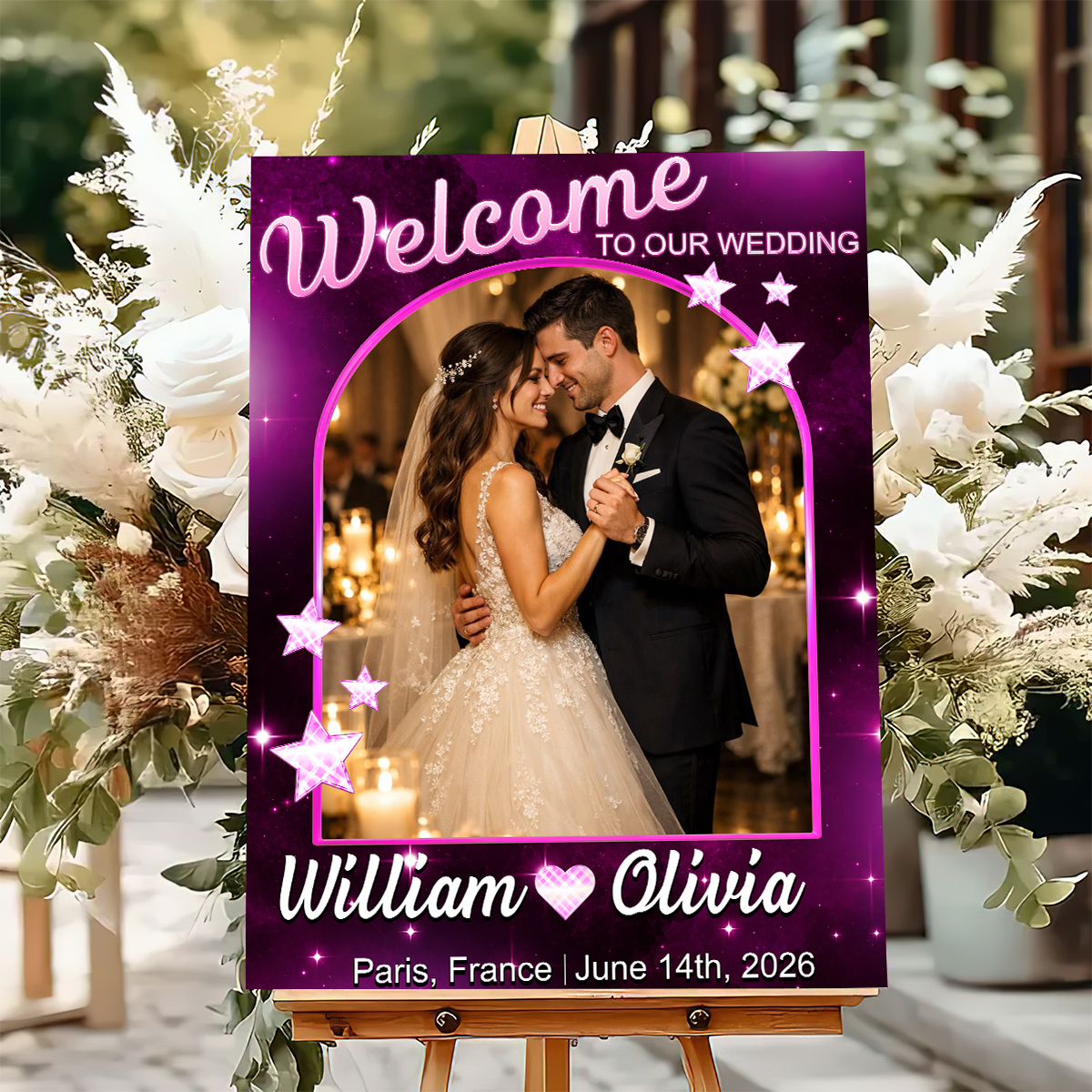 Welcome To Birthday Party Glitter Style - Custom Welcome Sign - Personalized Birthday Sign