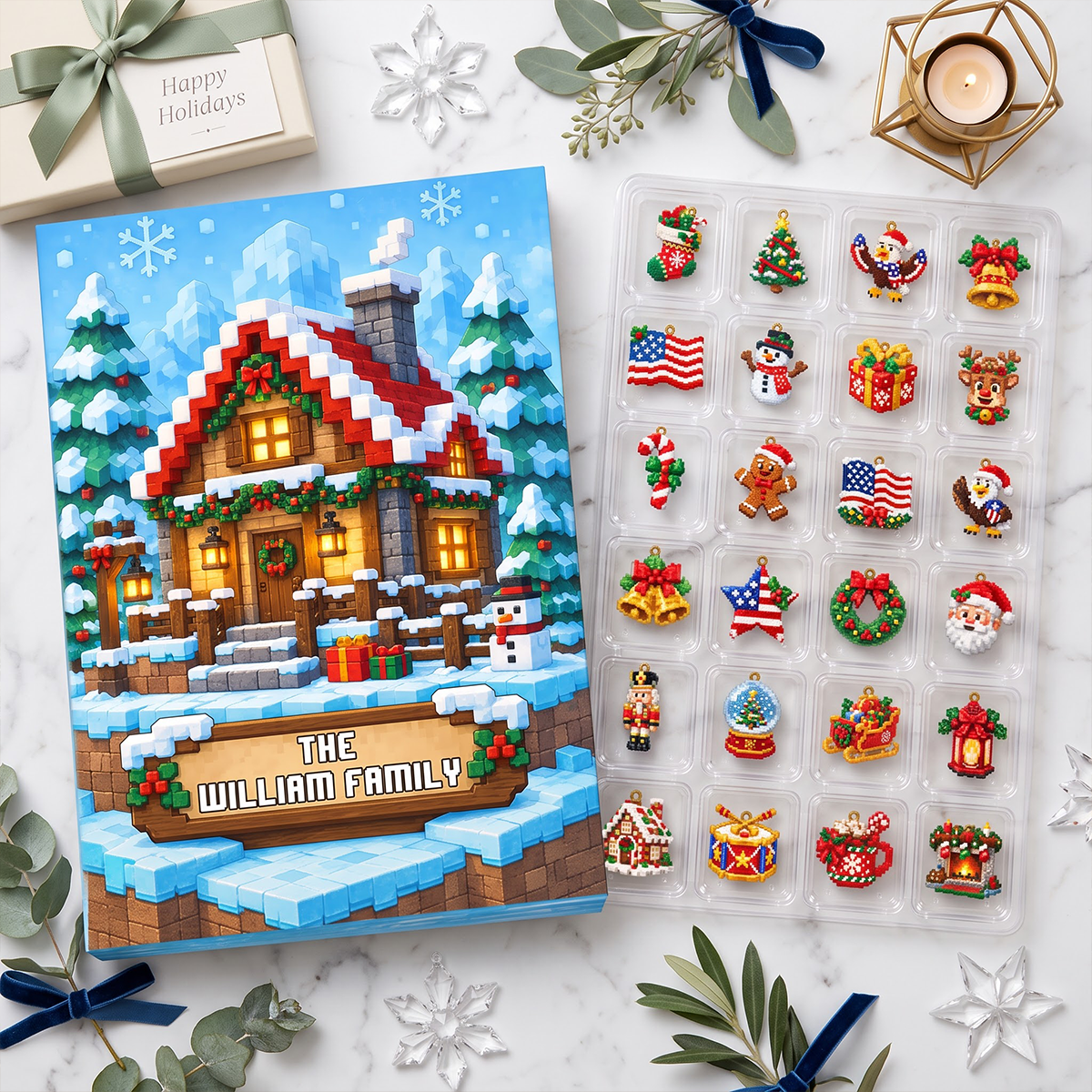 Our Family Chibi Advent Calendar 2026 - 24 Day Spirits Countdown, Acrylic Charms Blind Box - Gift For Family