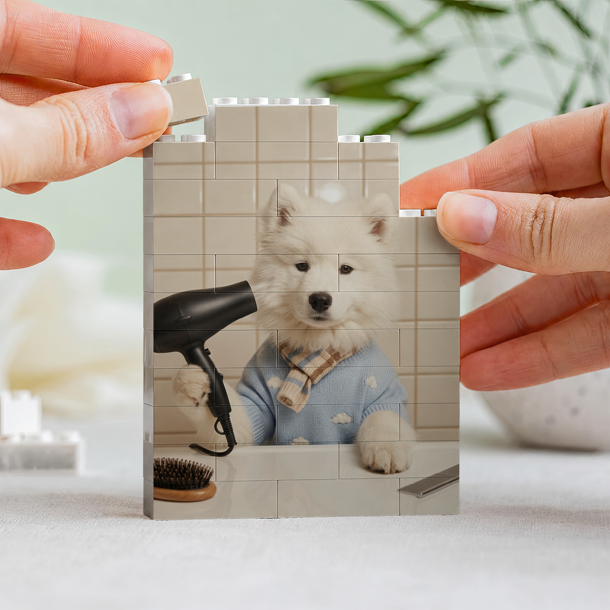 Custom Photo Funny Bathroom Pet Toilet Dog Cat - Personalized Shaped Building Brick Blocks