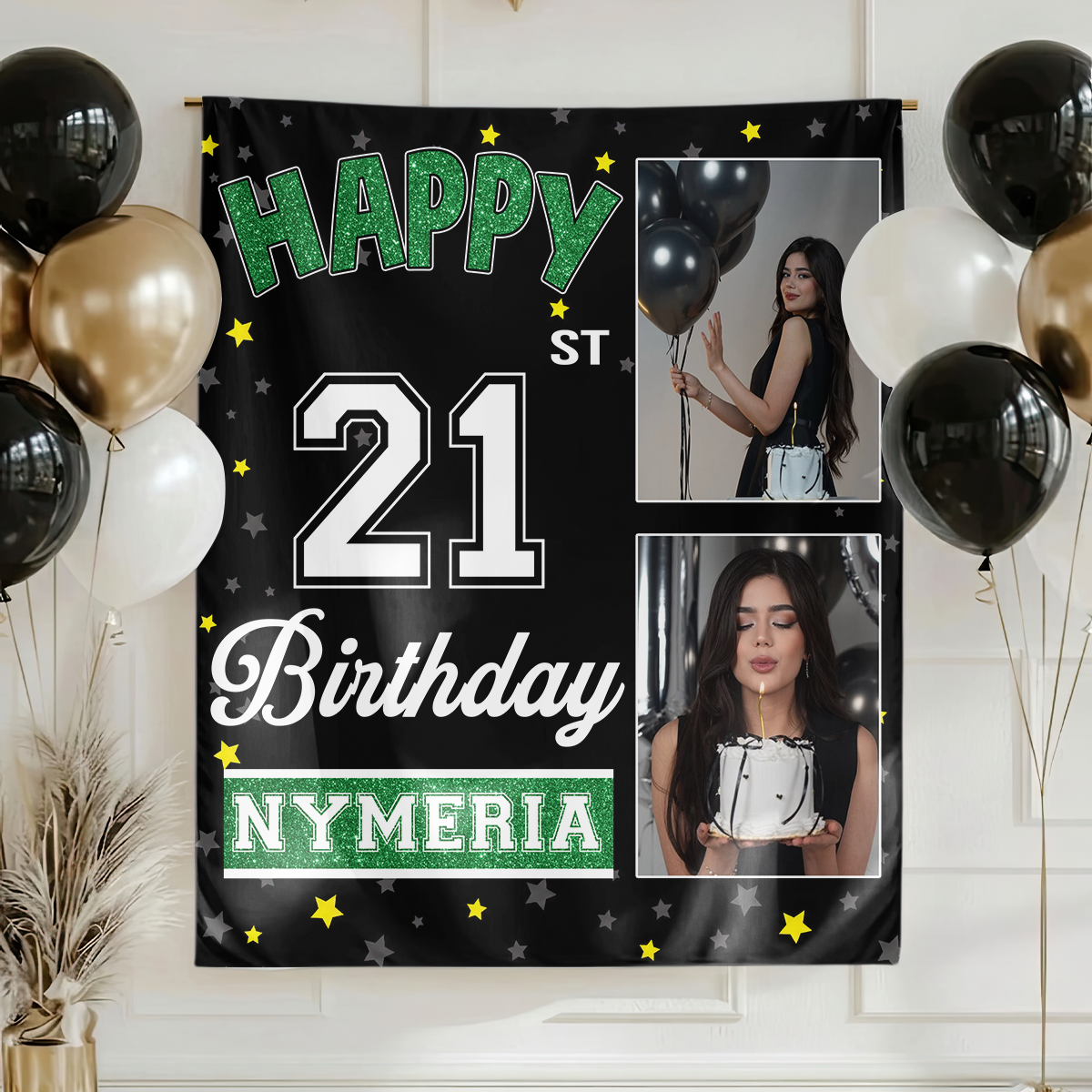 Basic Birthday Party Backdrop - First Birthday Party - Personalized Custom Birthday Party Backdrop