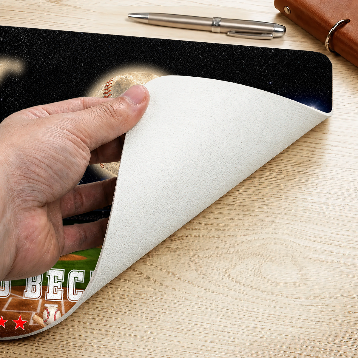 Dad Moon Phase - Personalized Leather Desk Mat