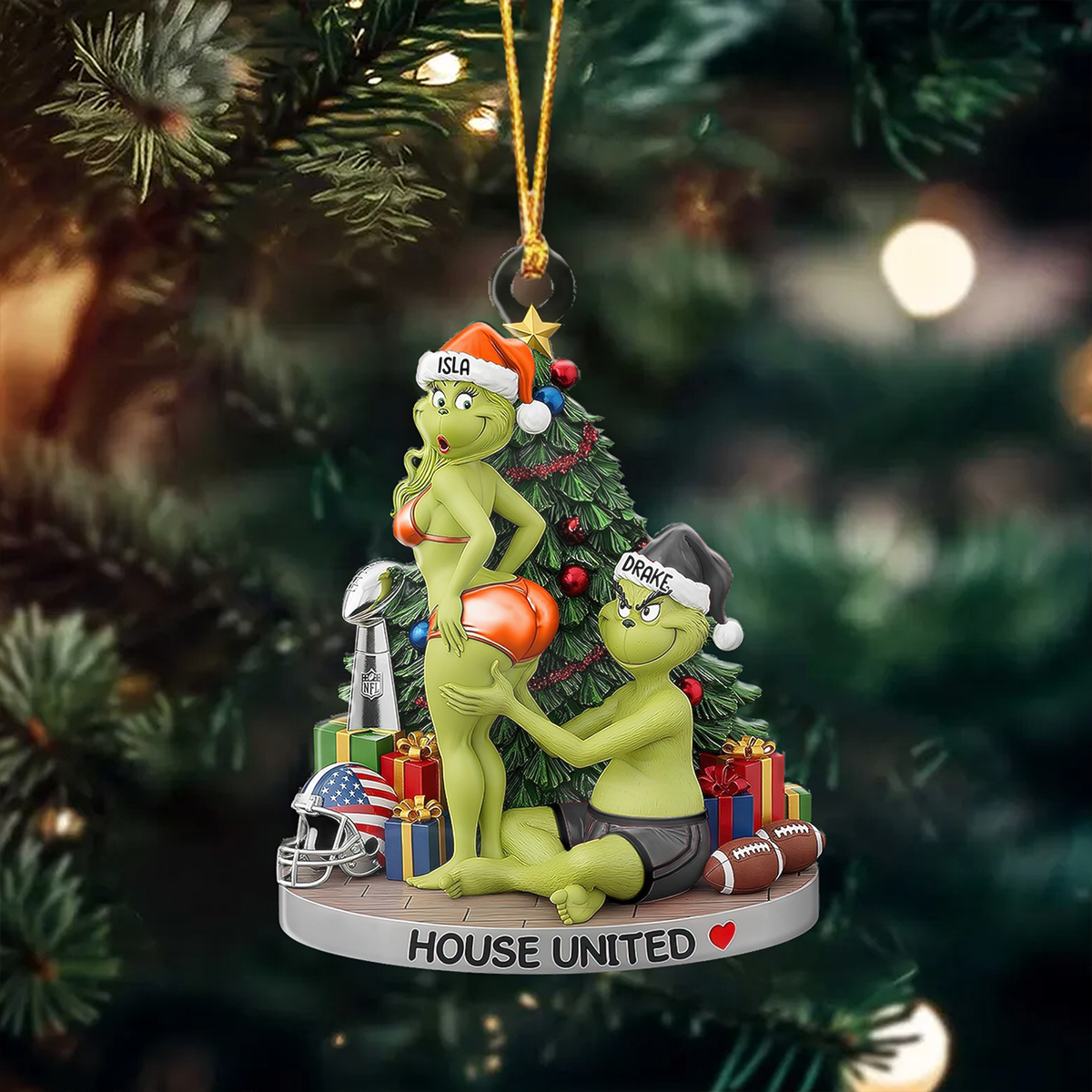 House Divided Football Ornament - Personalized Christmas Gifts For Couple