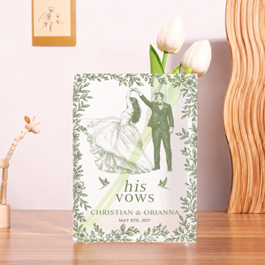 Toile De Jouy Vow Books Clear Acrylic Book Vase for Flowers, Transparent Flower Vase for Home Decor