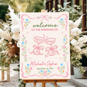 Welcome to Our Wedding Sign - Custom Name and Date Wedding Welcome Sign
