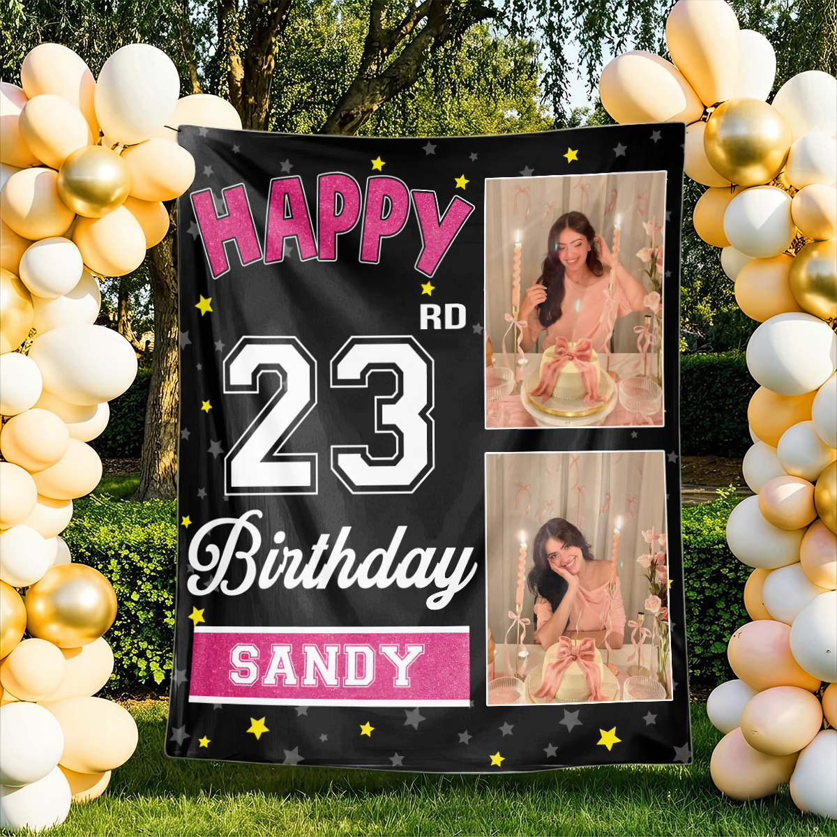 Basic Birthday Party Backdrop - First Birthday Party - Personalized Custom Birthday Party Backdrop