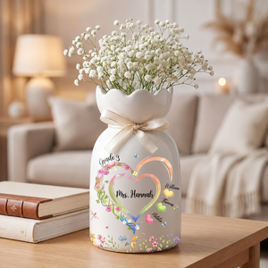 Teacher Floral - Personalized Custom Ribbon Tie Flower Vase