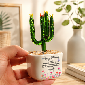 Happy Retirement - Personalized Mini Glass Flower Pot