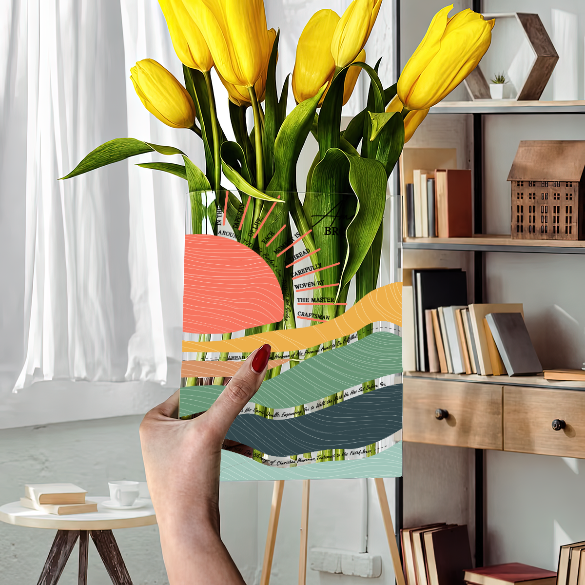 Christian Graduation - Personalized Journal Clear Acrylic Book Vase for Flowers, Transparent Flower Vase for Home Decor