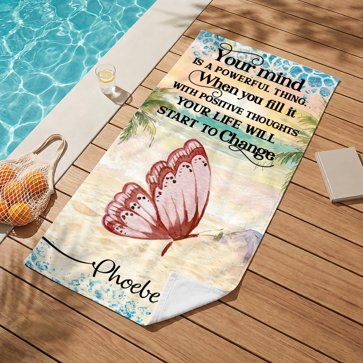 Your Mind Is A Powerful Thing - Personalized Beach Towel