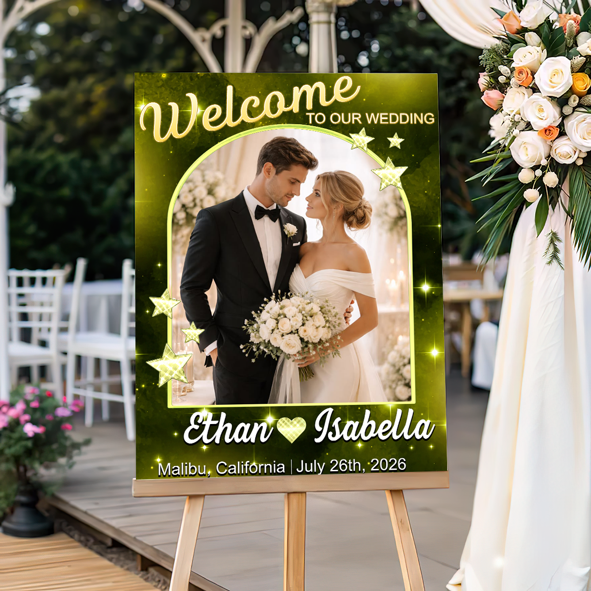 Welcome To Birthday Party Glitter Style - Custom Welcome Sign - Personalized Birthday Sign