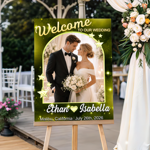 Welcome To Birthday Party Glitter Style - Custom Welcome Sign - Personalized Birthday Sign