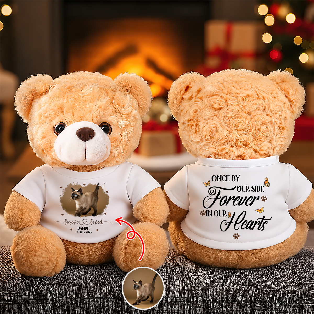 Forever Loved Pet Loss Teddy Bear - Dog Memorial Gift - Personalized Plush Bear