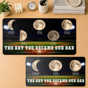 Dad Moon Phase - Personalized Leather Desk Mat