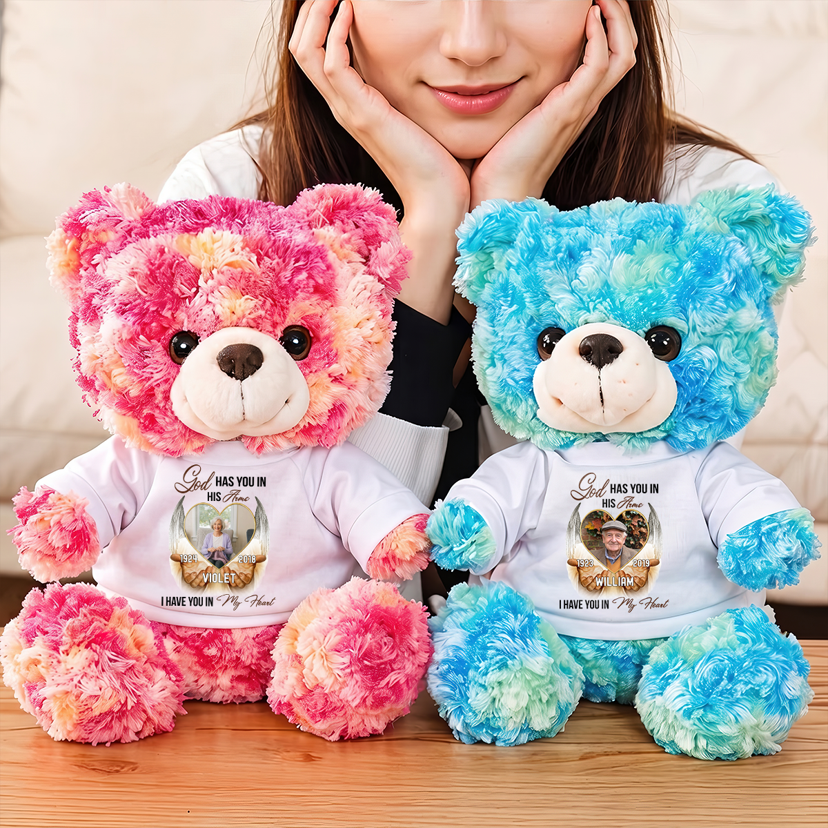 Those We Love Don't Go Away - In My Heart Teddy Bear - Memorial Gift - Personalized Plush Bear
